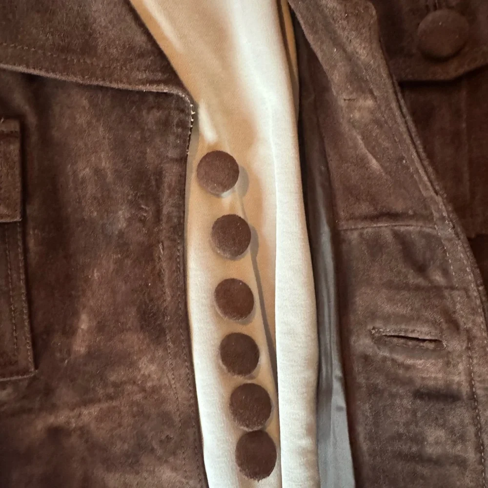 Vintage Men's Brown Suede Jacket - Picture 8 of 12